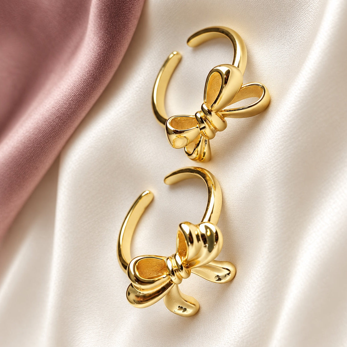 TFC Classic Bow Gold Plated Ring Combo Set