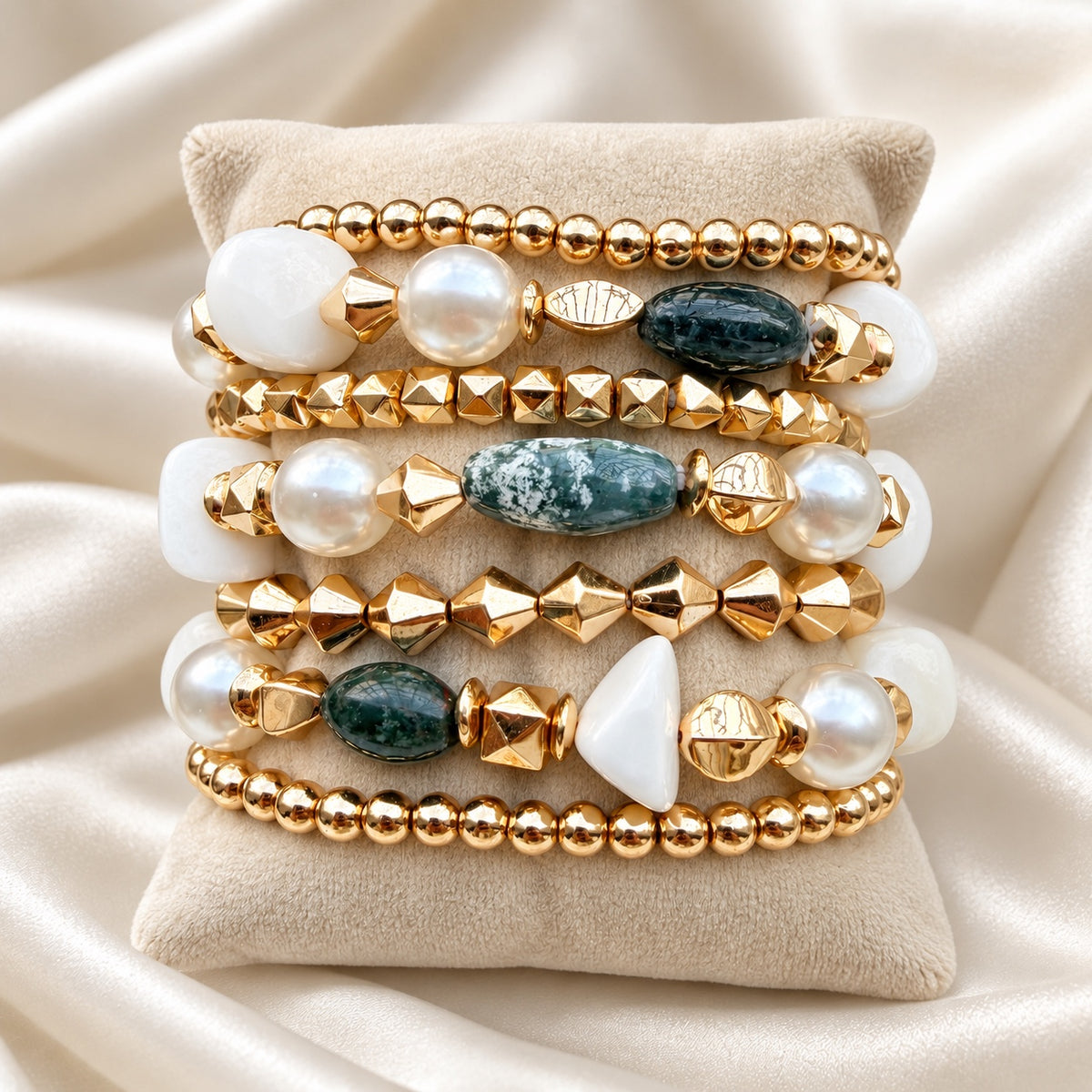TFC Amorae Pearl Gold Plated Bracelet (set of 7)