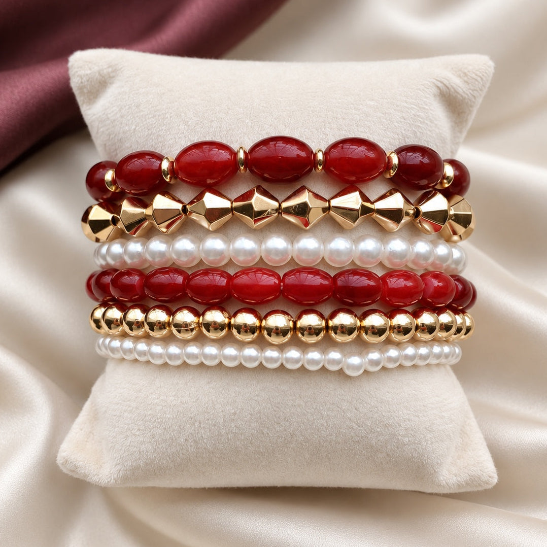 TFC Wine Touch Gold Plated Bracelet (set of 6)