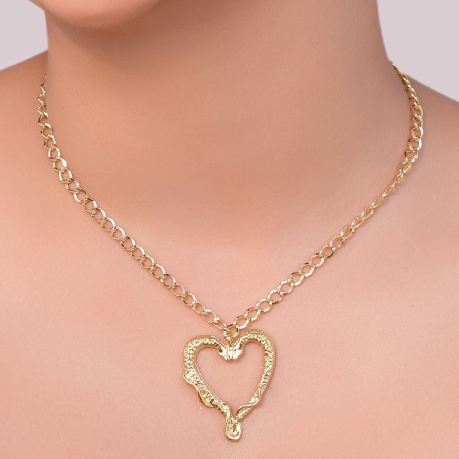TFC Diamond Heart Gold Plated Pendant Necklace