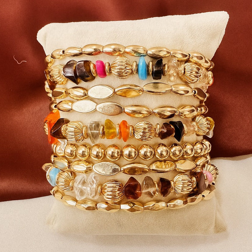 TFC Vortex Uncut Gold Plated Bracelet (set of 9)