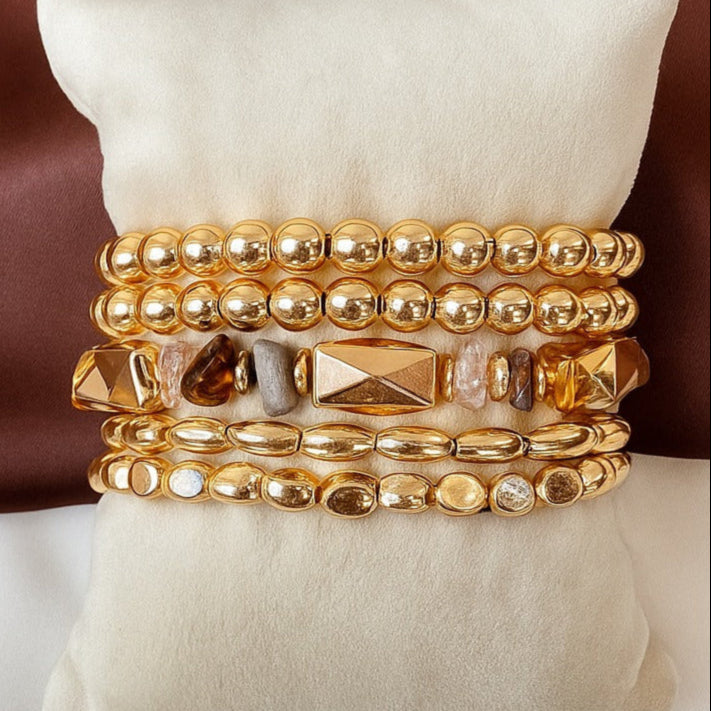 TFC Glowing Uncut Gold Plated Bracelet (set of 5)