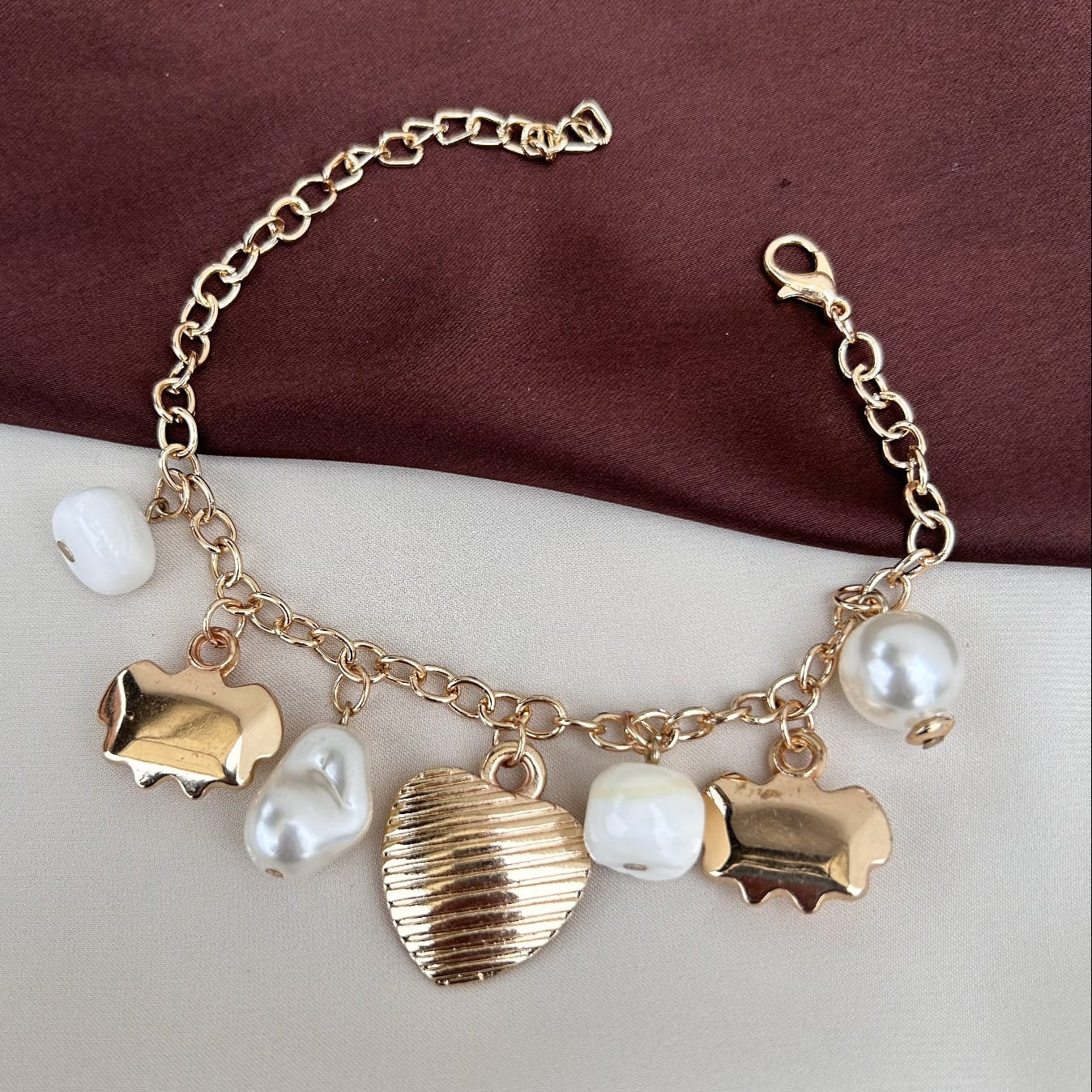 TFC Mix Bead Charm Gold Plated Bracelet