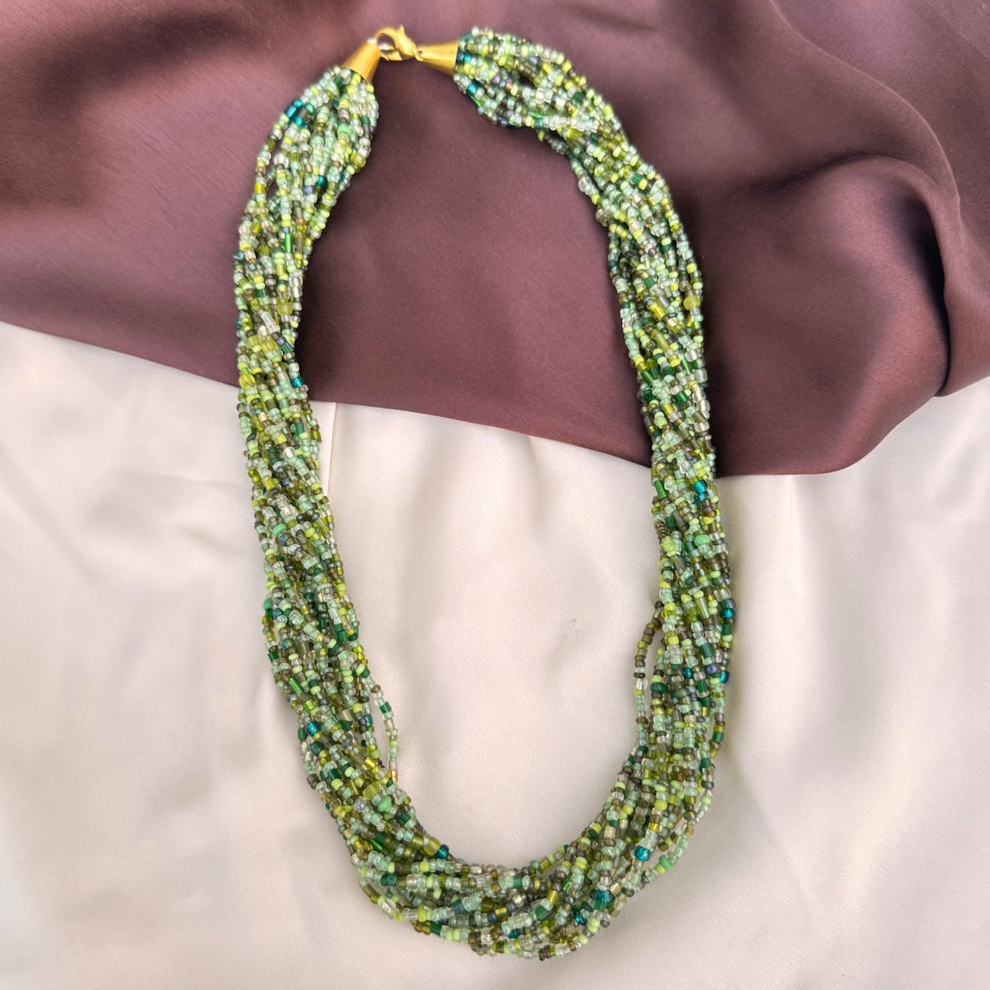 TFC Assorted Green Multi Layered Necklace