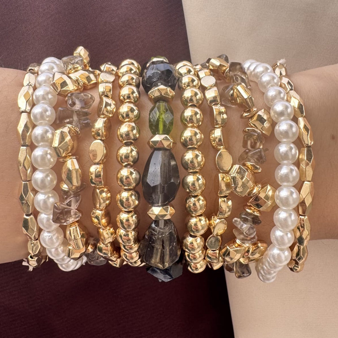 TFC Midnight Grey Gold Plated Bracelet ( set of 11)