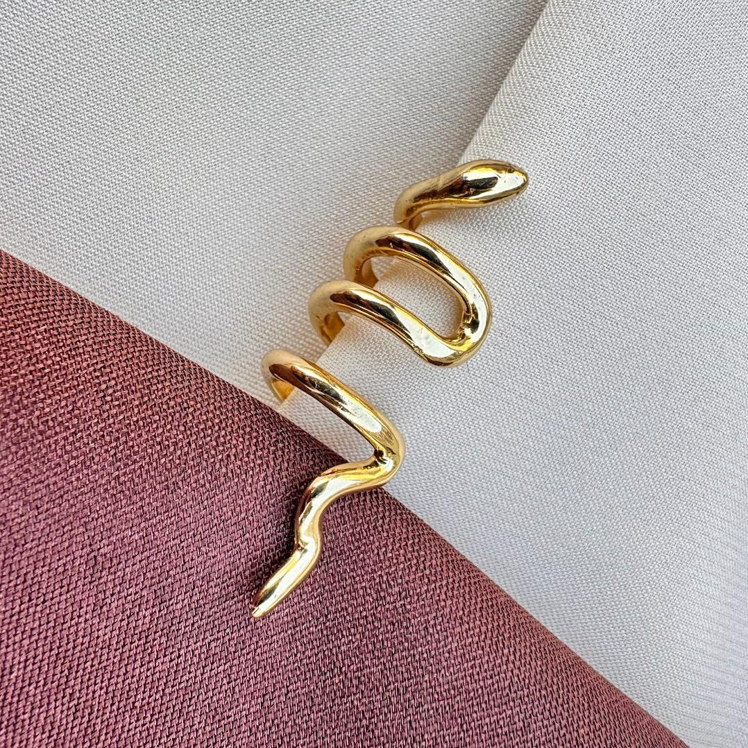 TFC Ear Cuff Simple Snake Gold Plated