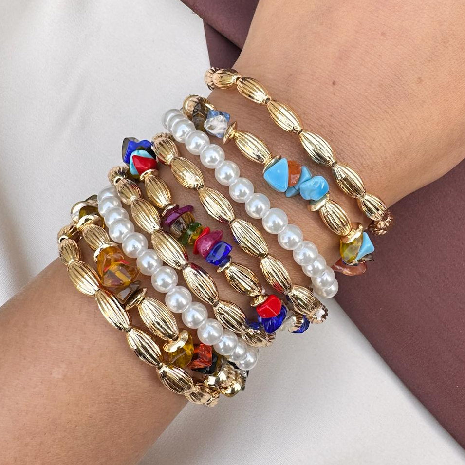 TFC Uncut Designer Gold Plated Bracelet (Set of 9)