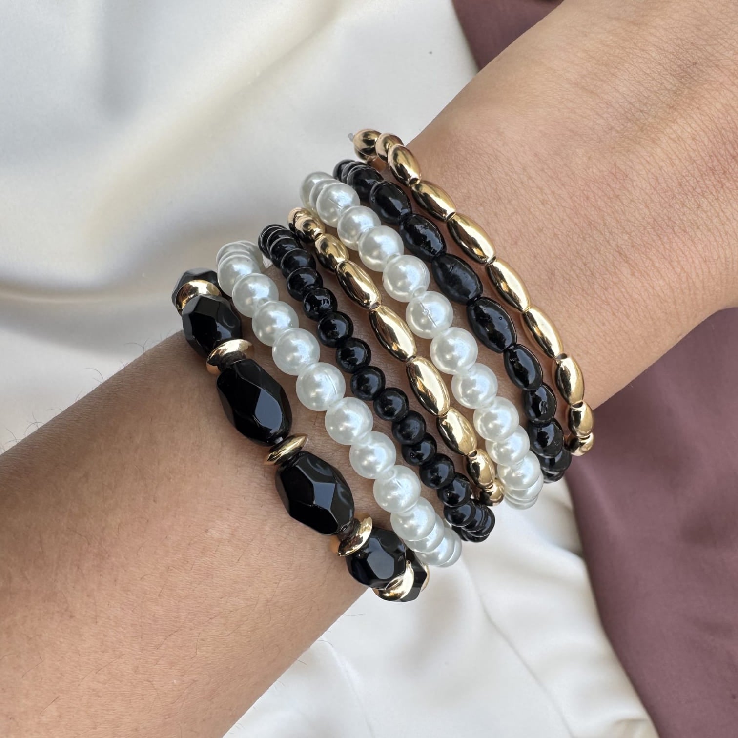 TFC NAZARBATTU Gold Plated Bracelet Set of 7