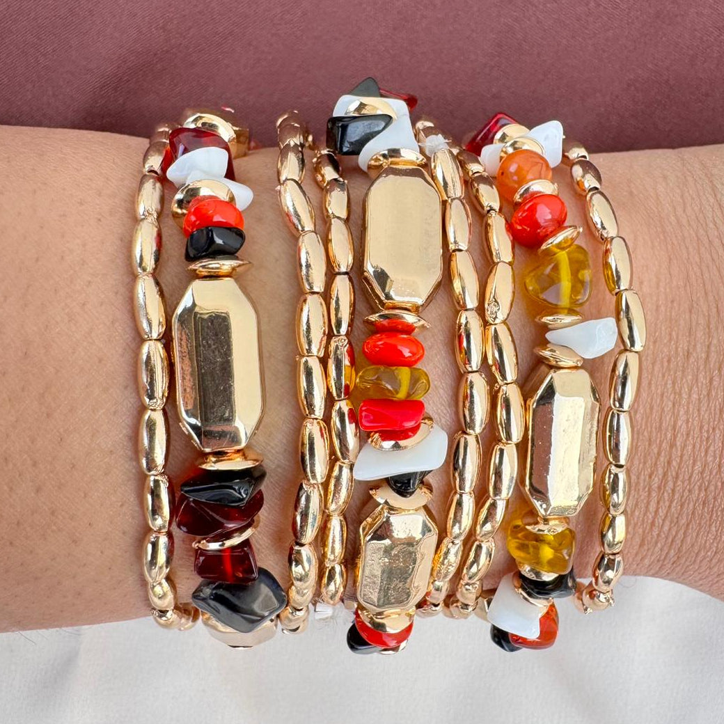 TFC Rainbow Bold Gold Plated Bracelet (set of 9)