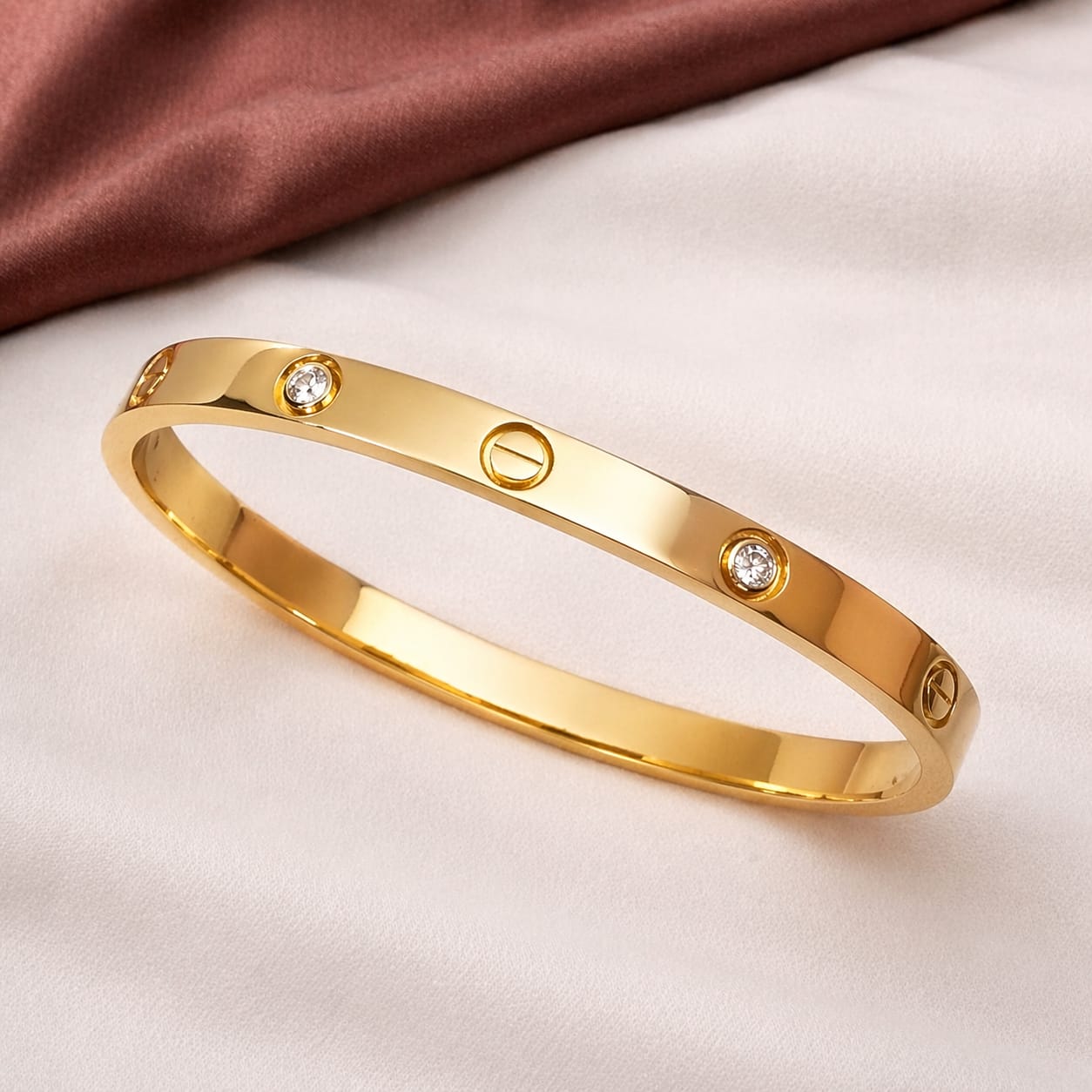 TFC Size 2.2 Sleek Spark Gold Plated Bangle Bracelet
