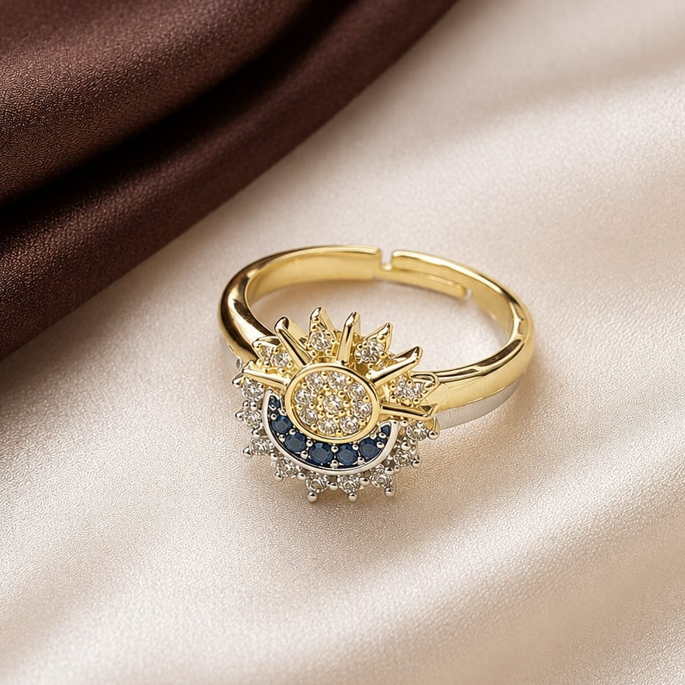 TFC Moon and Star Gold Plated Ring