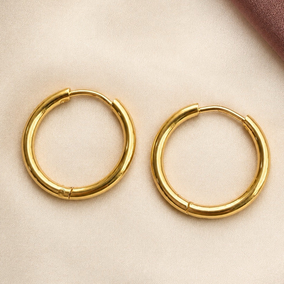 TFC Large Loop Gold Plated Hoop Earrings