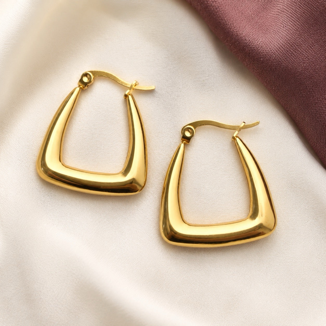 TFC Fine Shine Gold Plated Hoop Earrings
