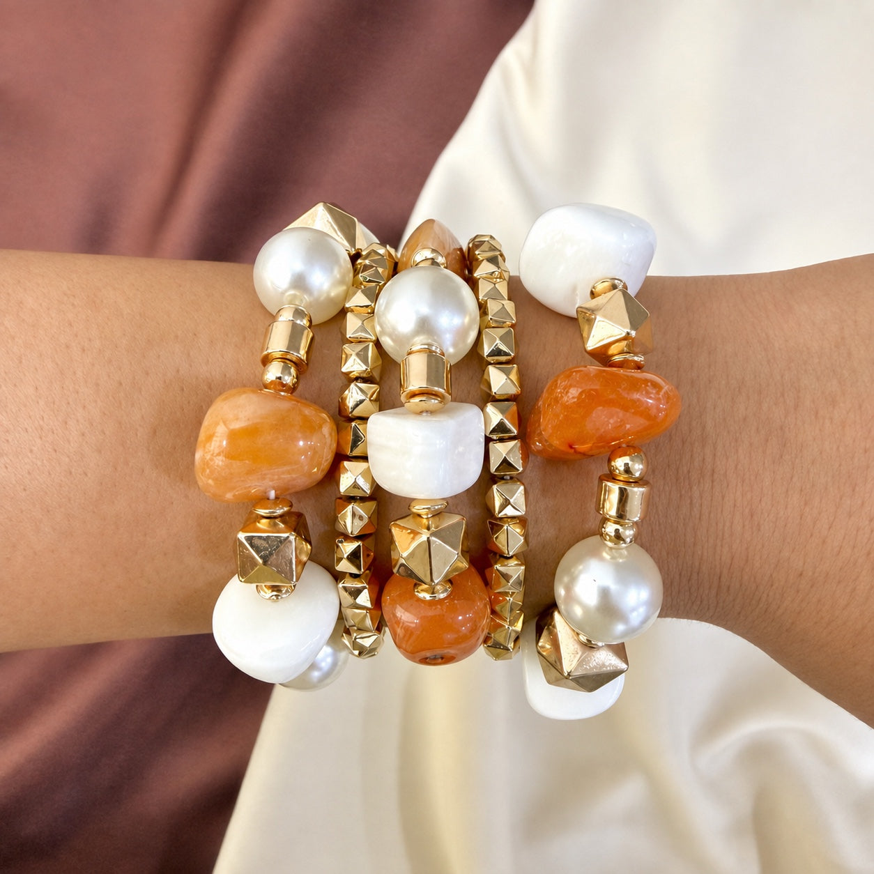TFC Soft Nude Gold Plated Bracelet (Set of 4)