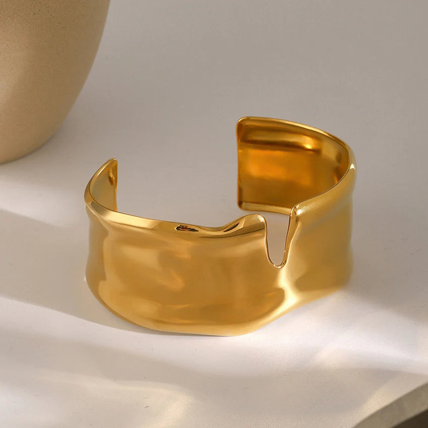 TFC Glamour Adjustable Gold Plated Cuff Bracelet
