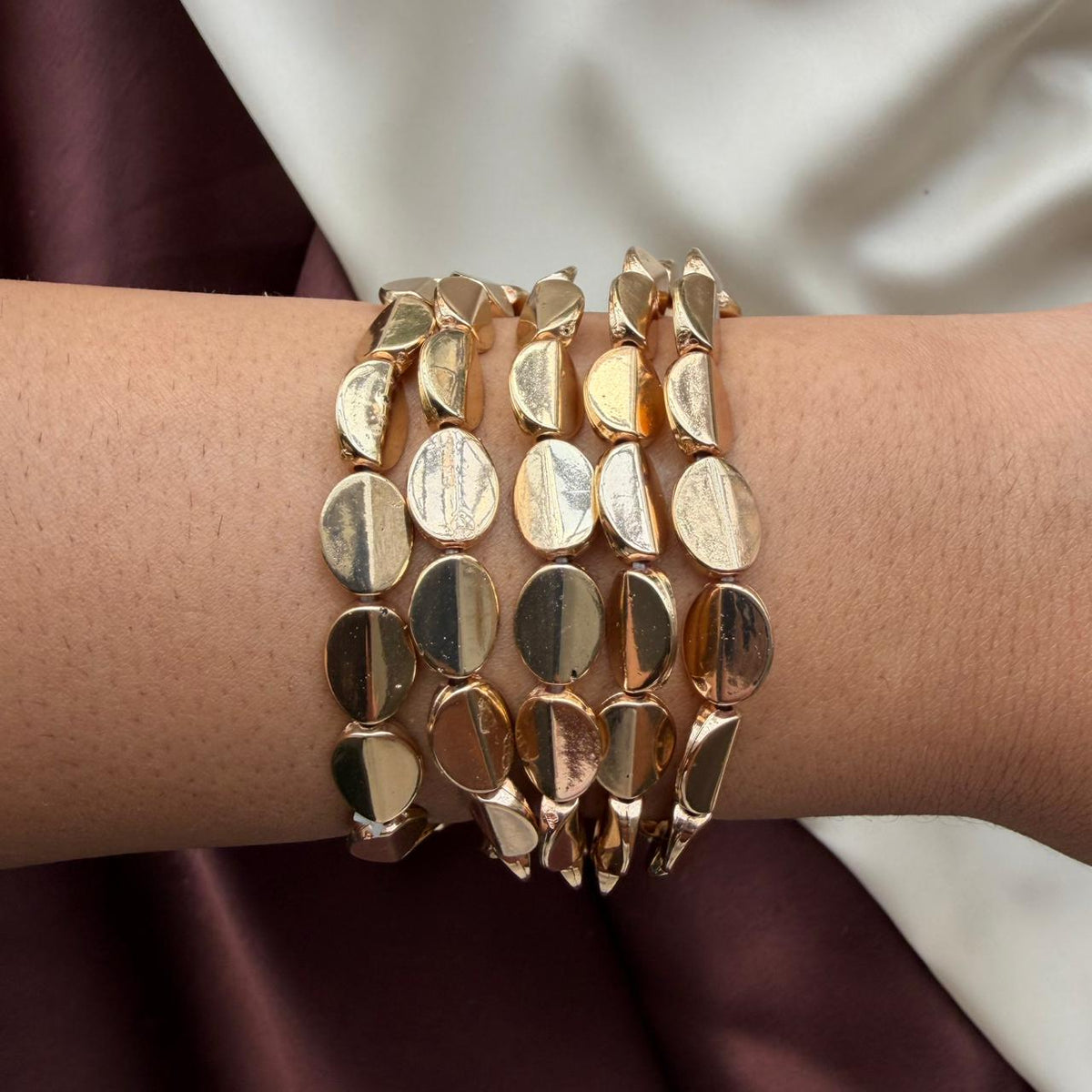 TFC Straight Curve Gold Plated Bracelet (set of 5)