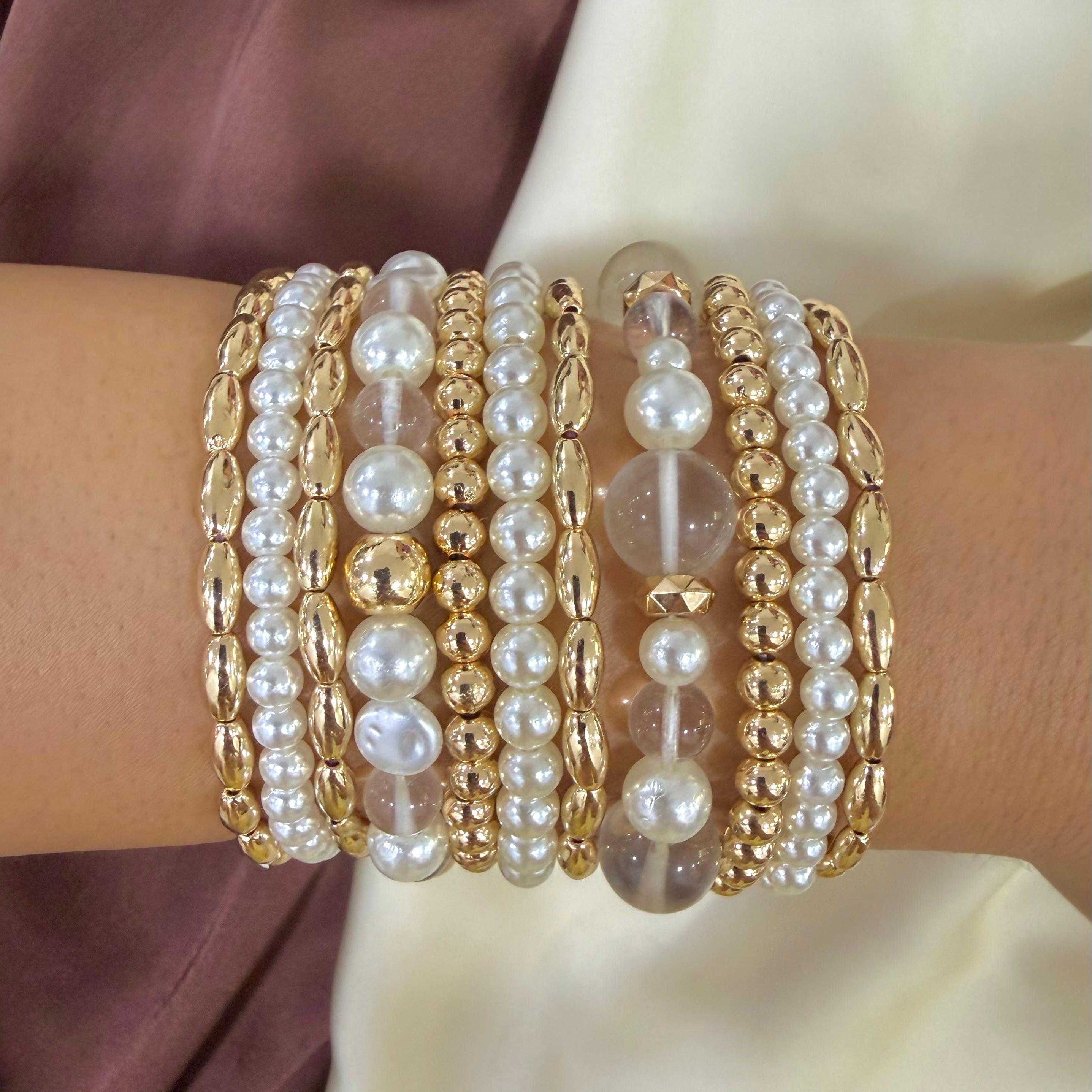 TFC Gilded Pearl Garden Gold Plated Bracelet (set of 11 )