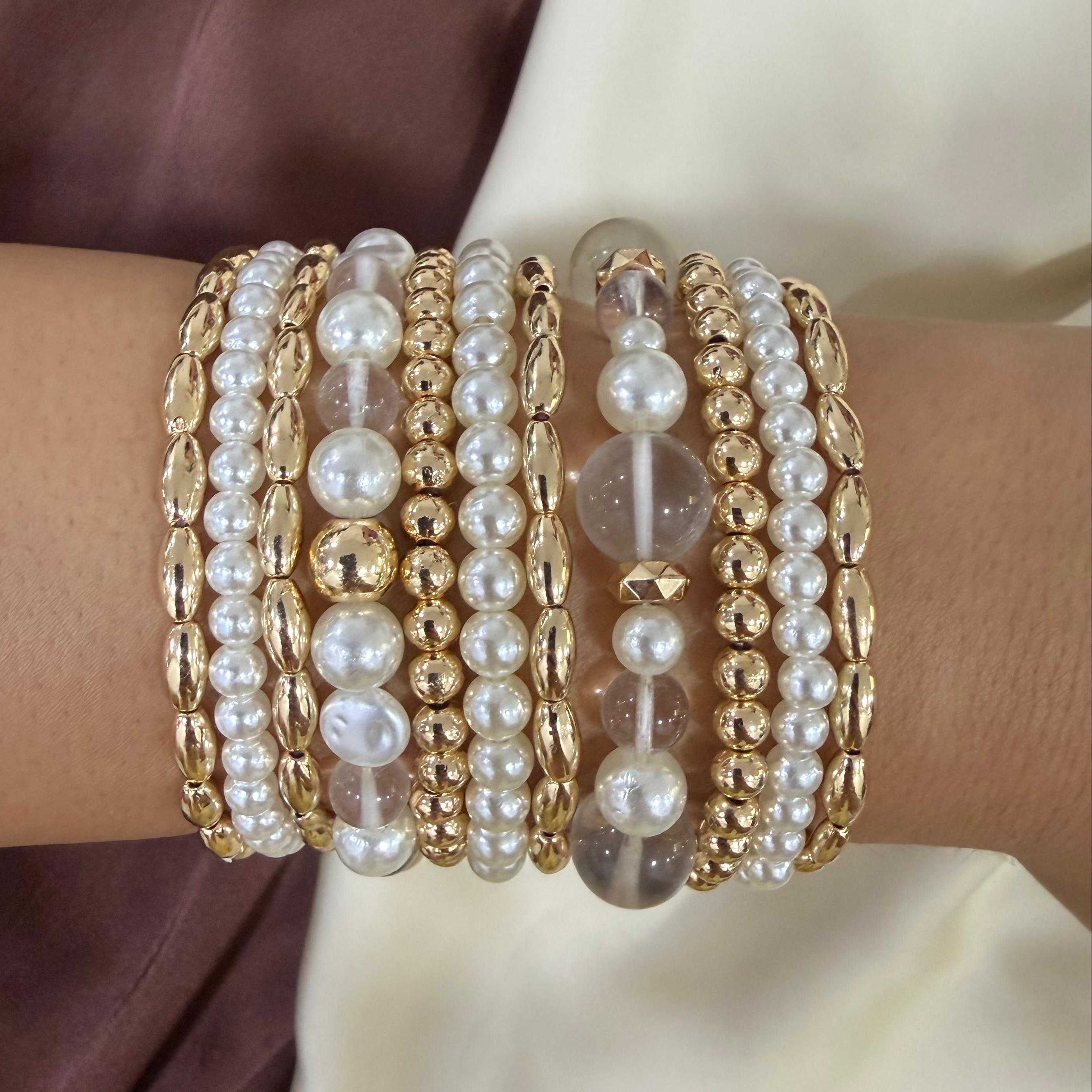 TFC Gilded Pearl Garden Gold Plated Bracelet (set of 11 )