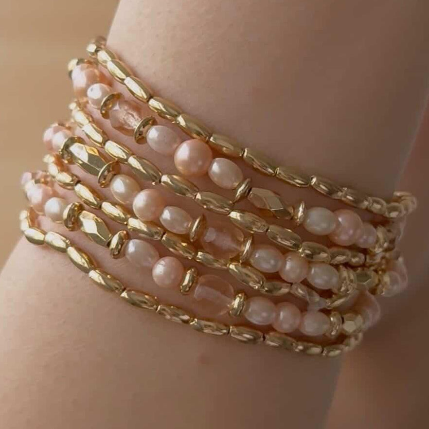 TFC Blush Pearl Harmony Gold Plated Bracelet