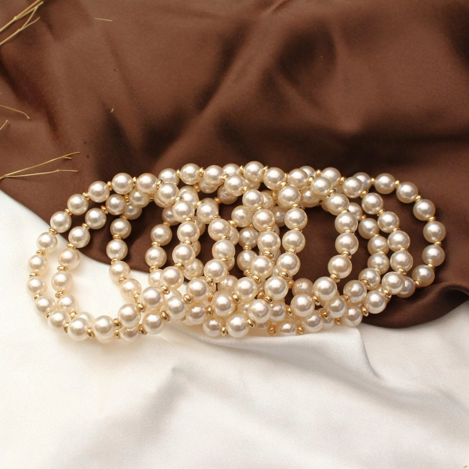 TFC Pastel Pink Pearly Line Bracelet (Set of 8)