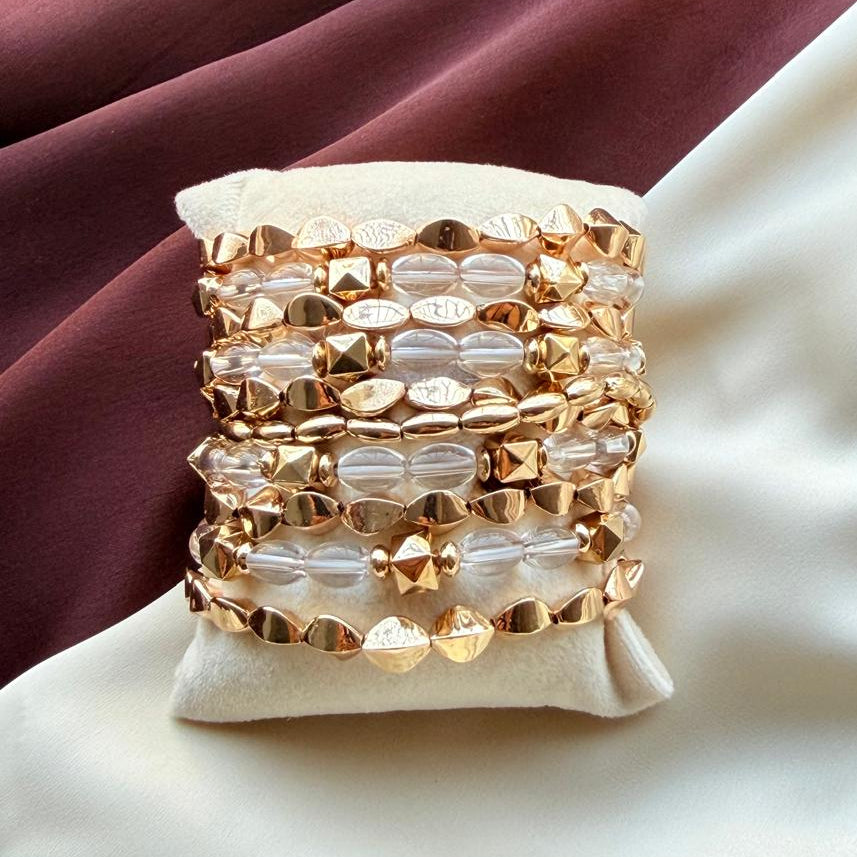 TFC Sparkling Stone Gold Plated Bracelet (set of 10)