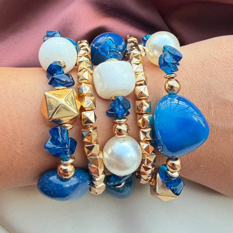 TFC Blues Gold Plated Bracelet (set of 5)