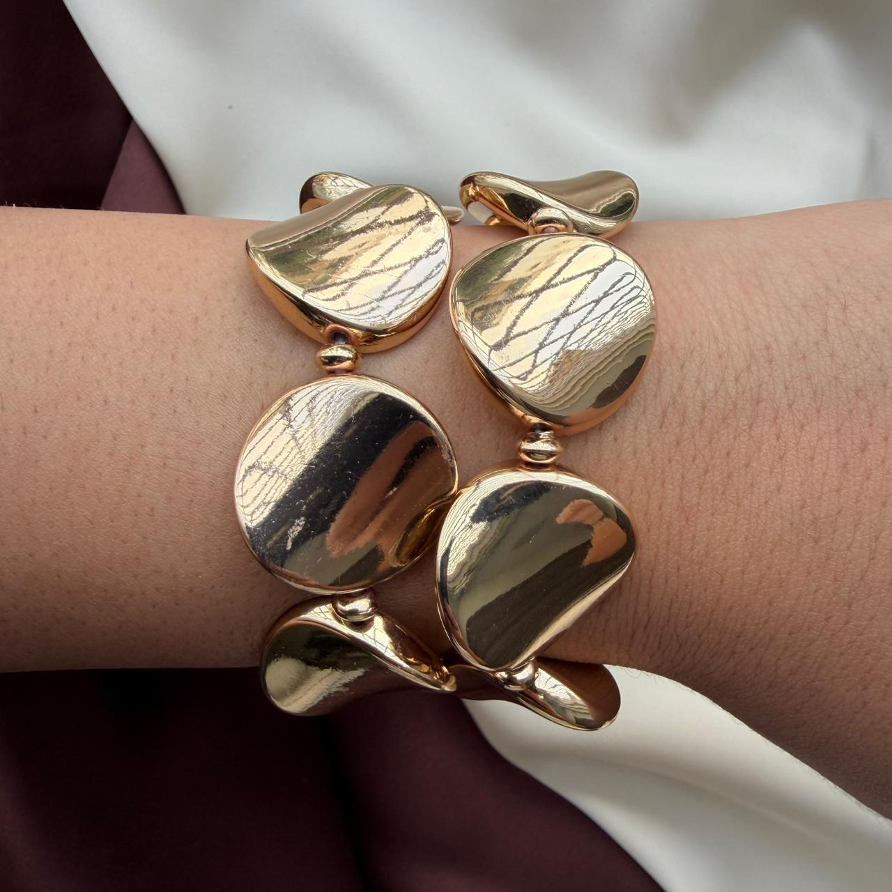 TFC Curve Coin Plated Bracelet (set of 2)