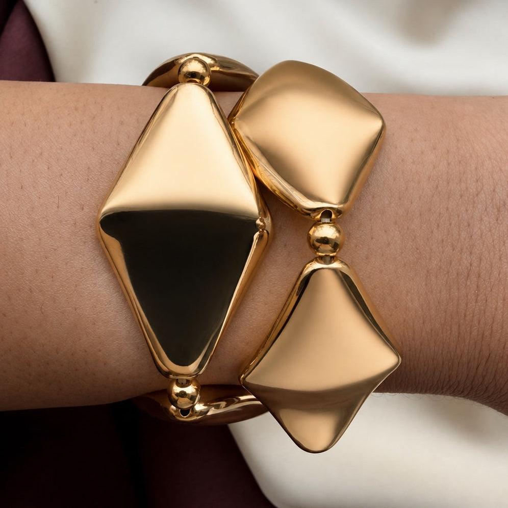 TFC Silk & Sparkle Gold Plated Bracelet (set of 2)