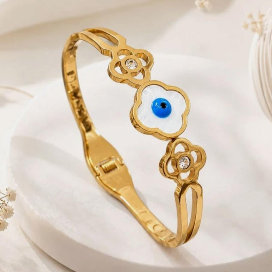 TFC Size 2.6 Evil Eye Gold Plated Bracelet