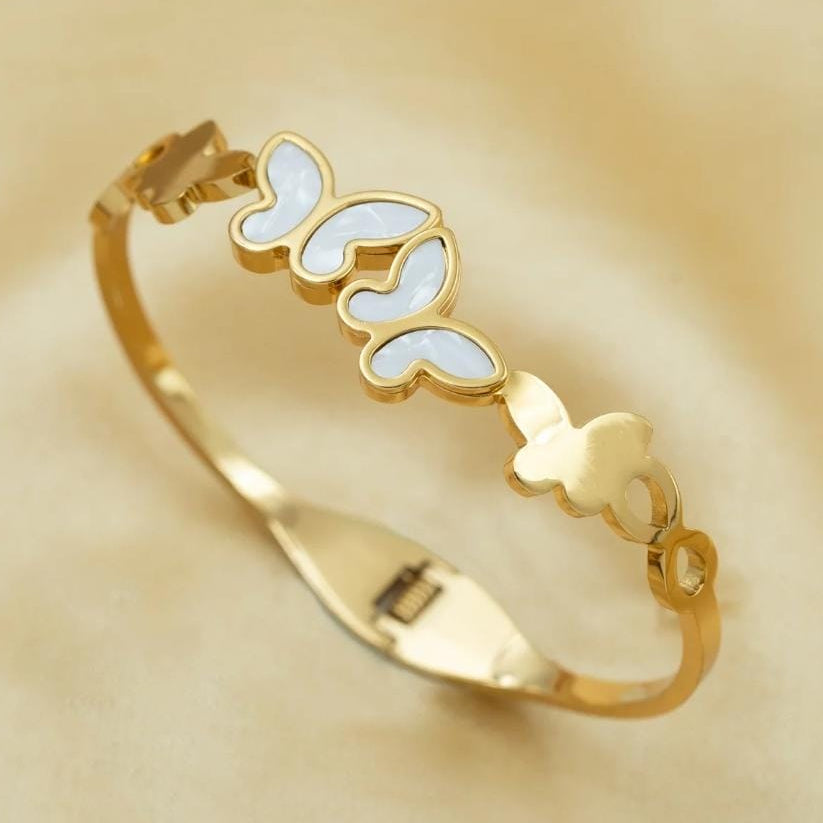 TFC Size 2.6 Dual Butterfly Gold Plated Bracelet