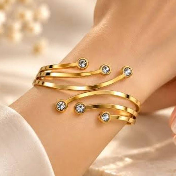 TFC Size 2.6 Six Stones Gold Plated Bracelet