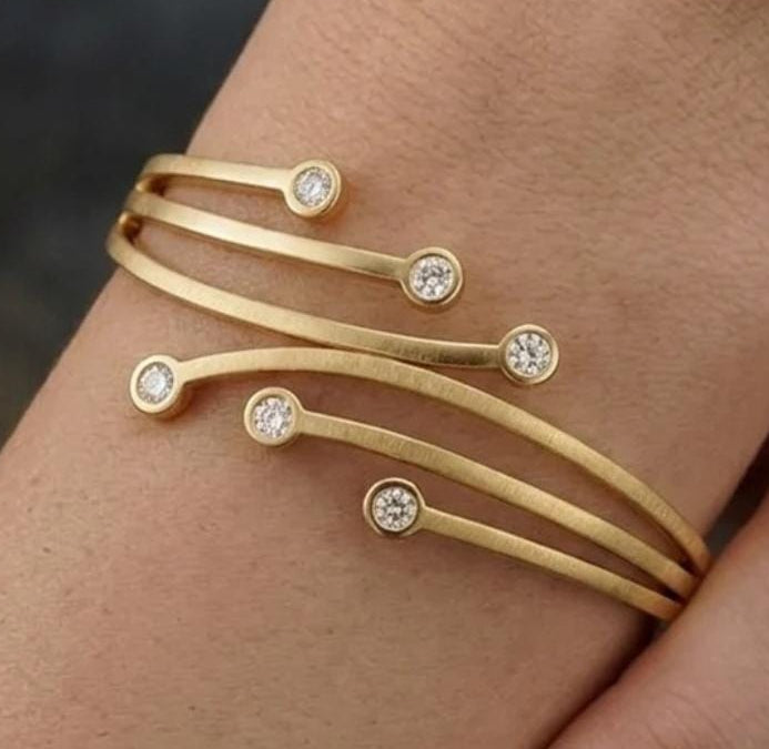 TFC Size 2.6 Six Stones Gold Plated Bracelet