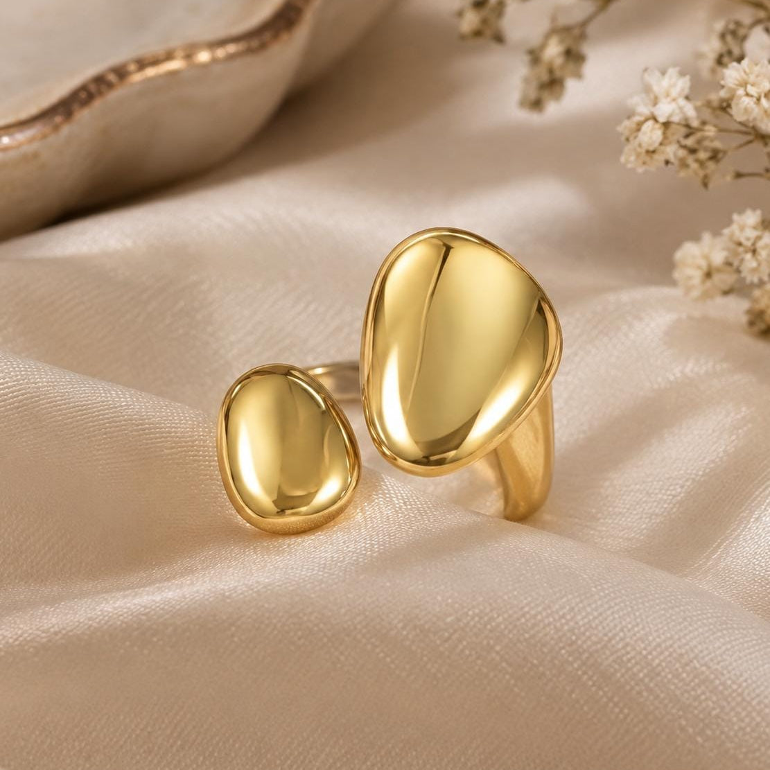 TFC Aura Melt Gold Plated Adjustable Ring