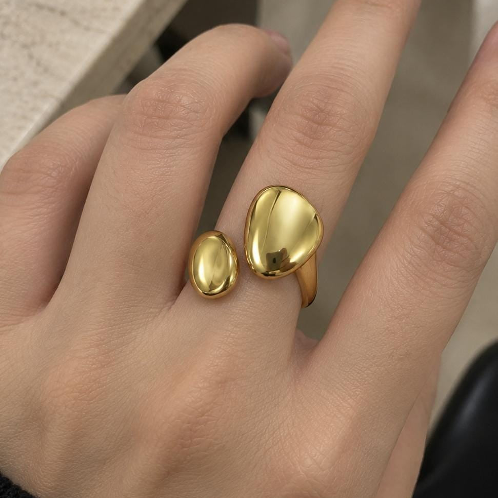 TFC Aura Melt Gold Plated Adjustable Ring