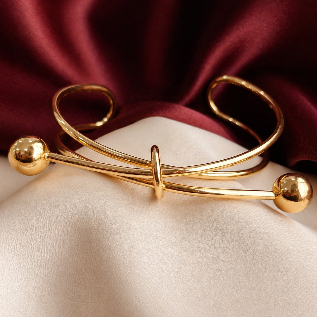 TFC Adjustable Boss Babe Gold Plated Bracelet Cuff