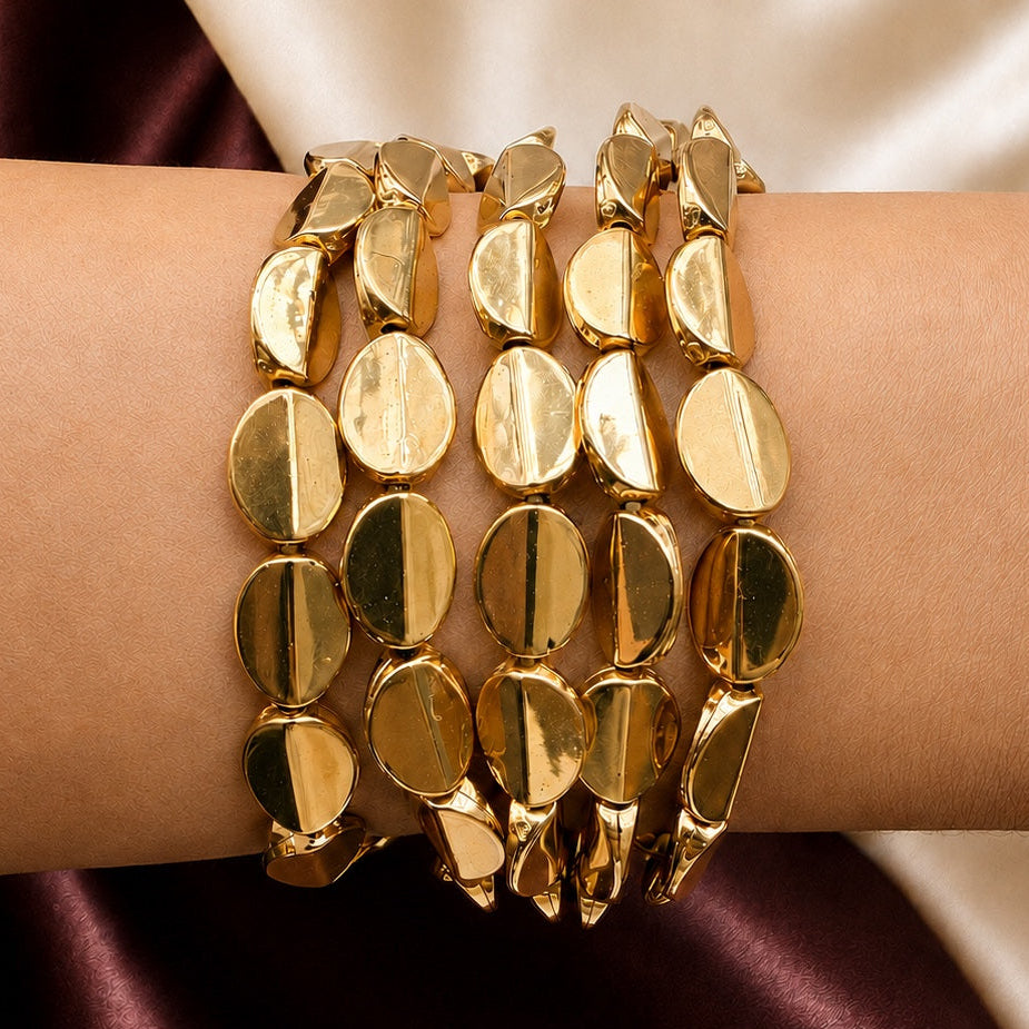 TFC Straight Curve Gold Plated Bracelet (set of 5)