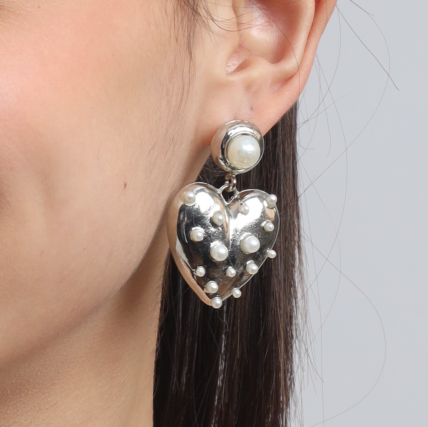 TFC Love Bump Silver Plated Dangler Earrings