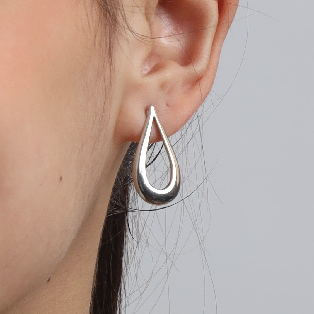 TFC Teardrop Silver Plated Stud Earrings