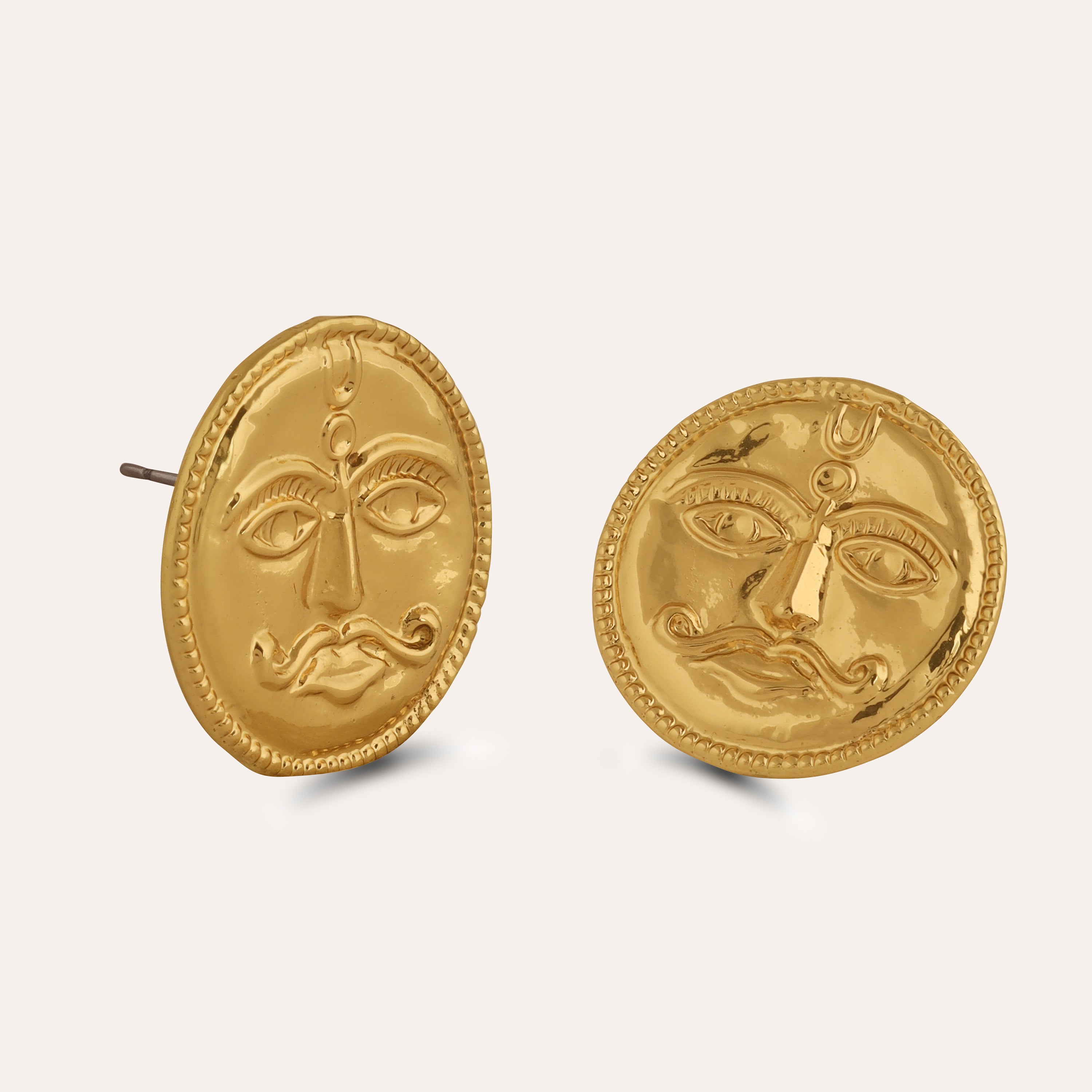 TFC Sunface Gold Plated Statement Stud Earrings-Discover daily wear gold earrings including stud earrings, hoop earrings, and pearl earrings, perfect as earrings for women and earrings for girls.Find the cheapest fashion jewellery which is anti-tarnish only at The Fun company