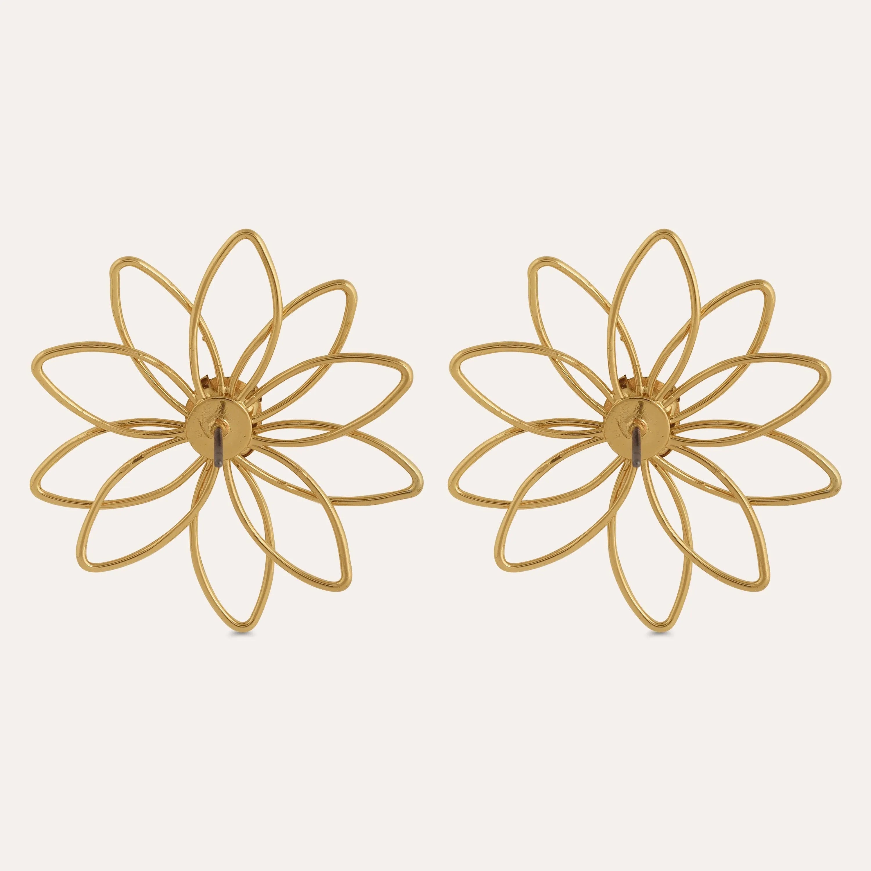 Cute Gold Casting Stone Earring