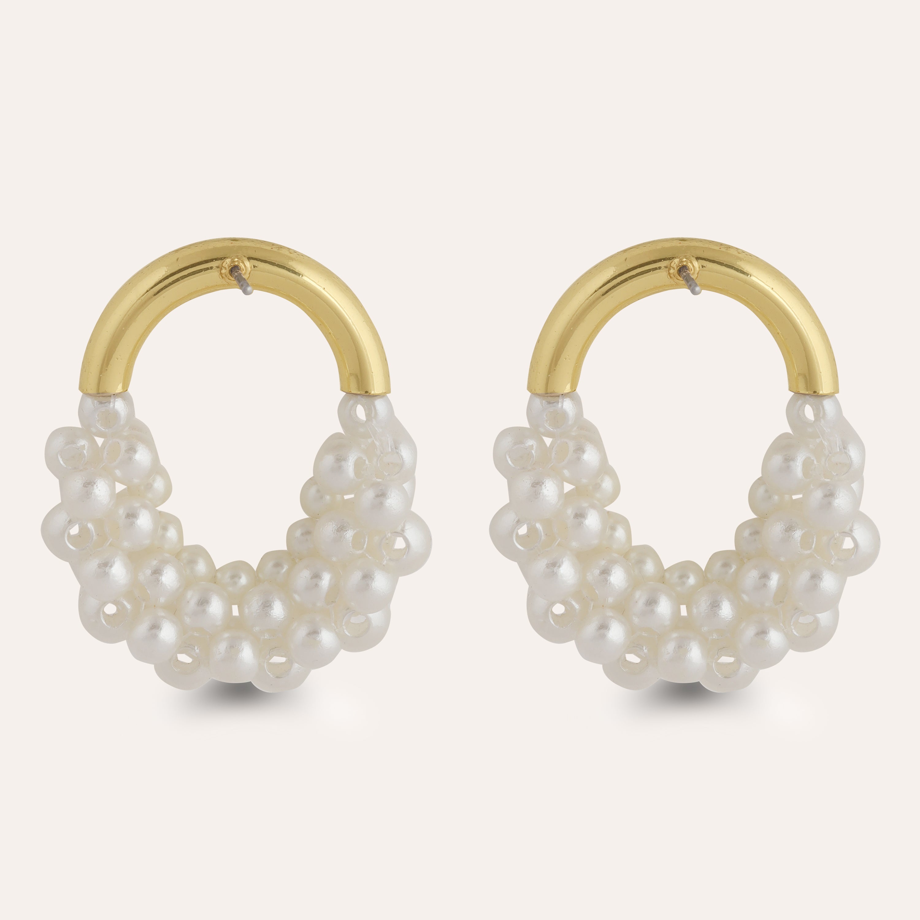 TFC Pearl Mesh Gold Plated Earrings-Discover daily wear gold earrings including stud earrings, hoop earrings, and pearl earrings, perfect as earrings for women and earrings for girls.Find the cheapest fashion jewellery which is anti-tarnis​h only at The Fun company.