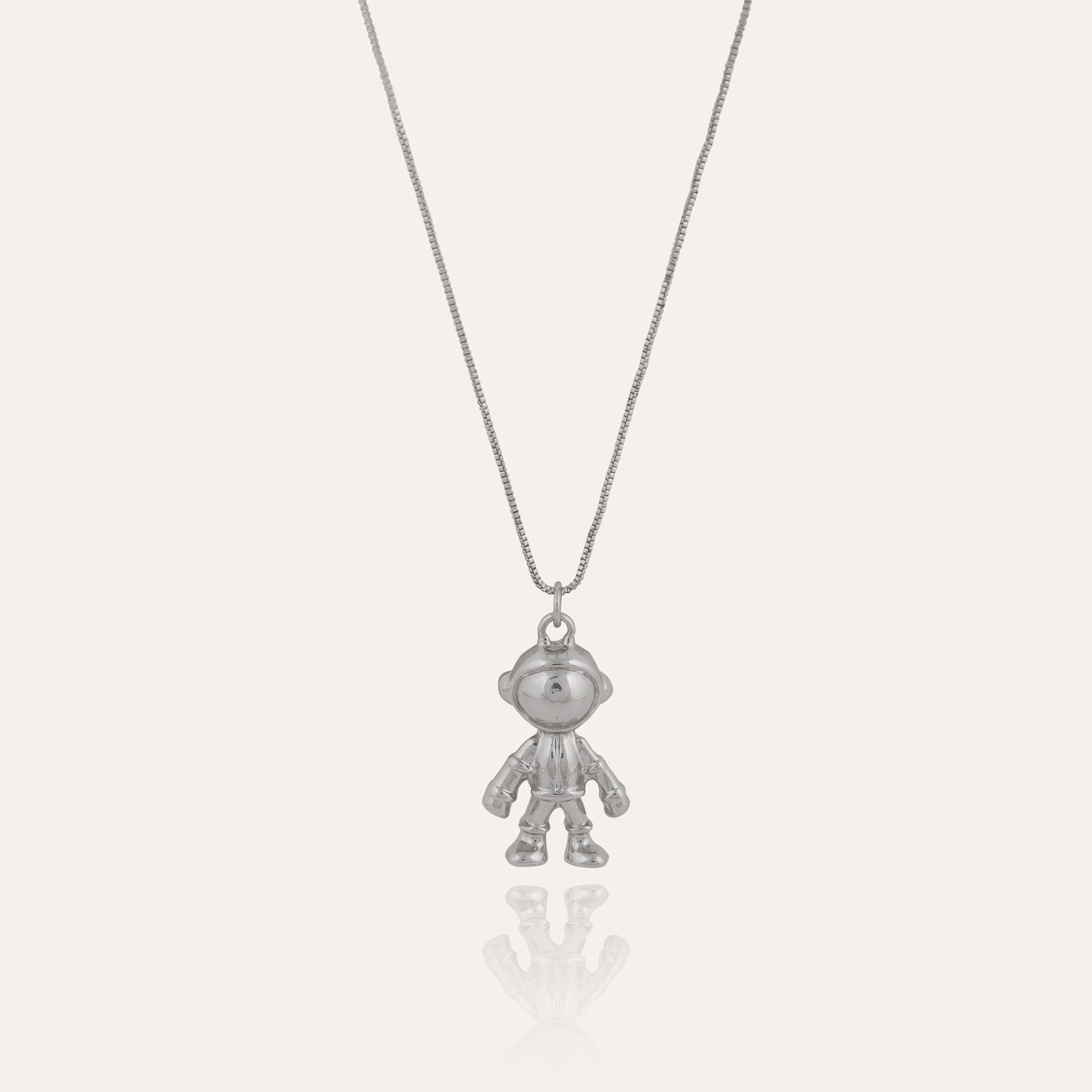 TFC Spaceman Silver Plated Pendant Necklace-Enhance your elegance with our collection of gold-plated necklaces for women. Choose from stunning pendant necklaces, chic choker necklaces, and trendy layered necklaces. Our sleek and dainty designs are both affordable and anti-tarnish, ensuring lasting beauty. Enjoy the cheapest fashion jewellery, lightweight and stylish- only at The Fun Company