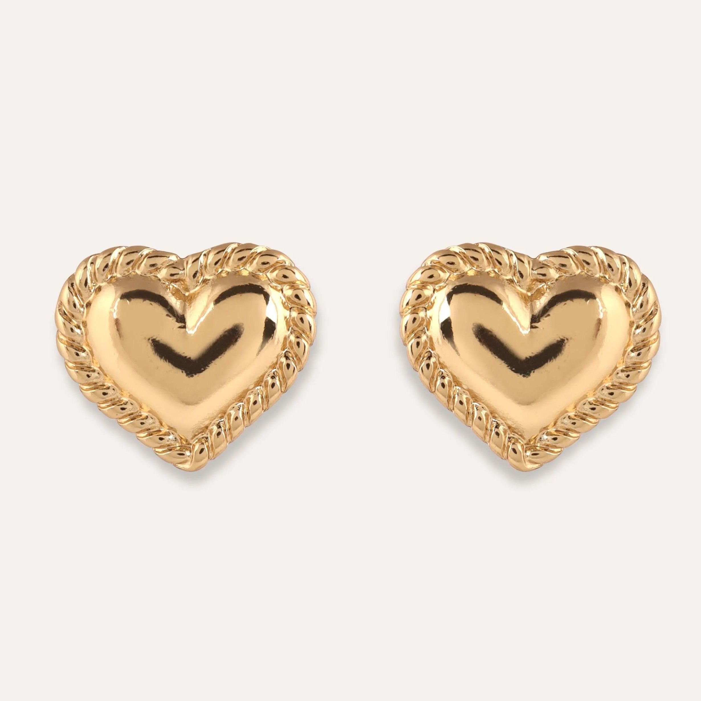 TFC Heartfelt Gold Plated Stud Earrings- Discover daily wear gold earrings including stud earrings, hoop earrings, and pearl earrings, perfect as earrings for women and earrings for girls.Find the cheapest fashion jewellery which is anti-tarnis​h only at The Fun company.