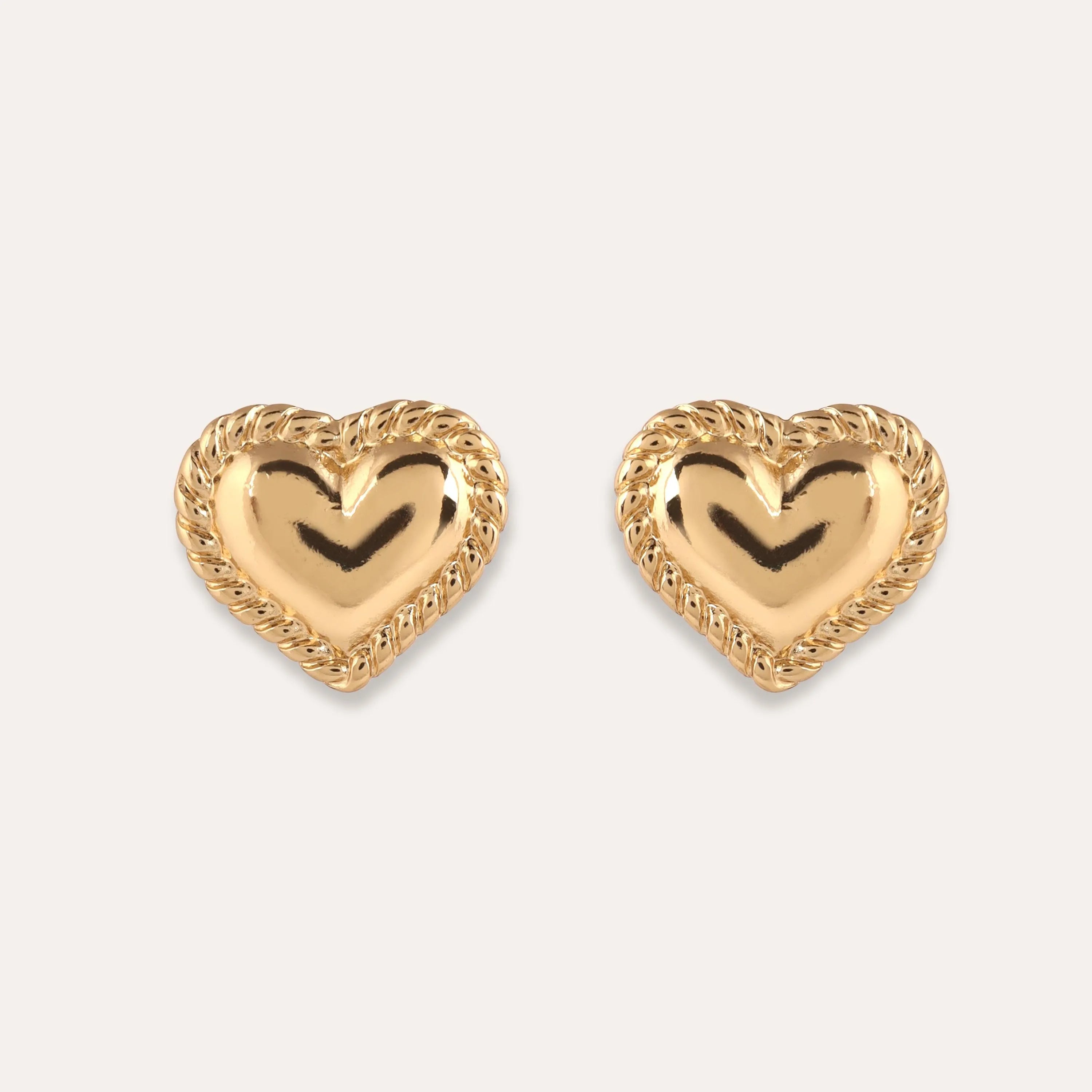 TFC Heartfelt Gold Plated Stud Earrings- Discover daily wear gold earrings including stud earrings, hoop earrings, and pearl earrings, perfect as earrings for women and earrings for girls.Find the cheapest fashion jewellery which is anti-tarnis​h only at The Fun company.