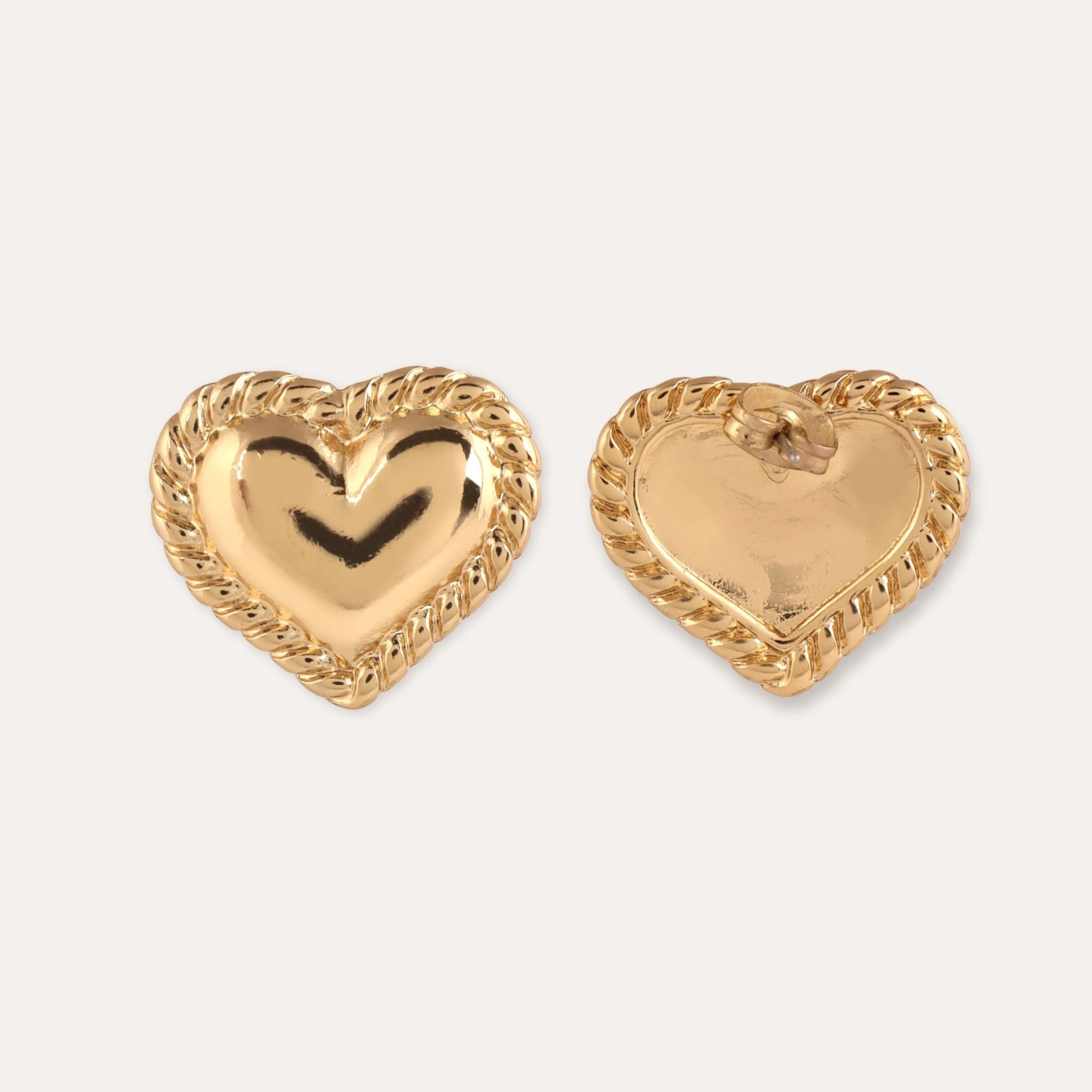 TFC Heartfelt Gold Plated Stud Earrings- Discover daily wear gold earrings including stud earrings, hoop earrings, and pearl earrings, perfect as earrings for women and earrings for girls.Find the cheapest fashion jewellery which is anti-tarnis​h only at The Fun company.