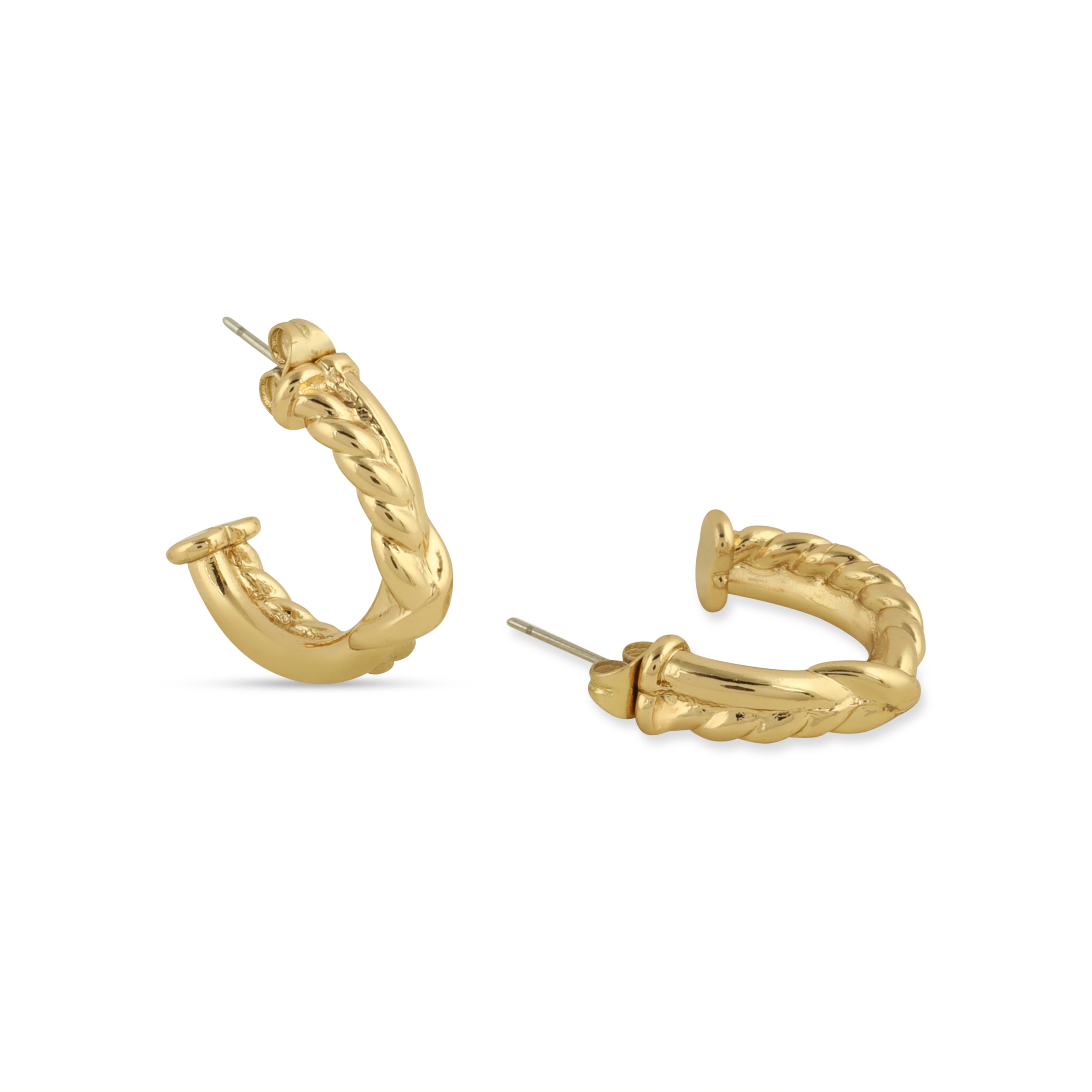 TFC Half n Half Curly Gold Plated Hoop Earrings- Discover daily wear gold earrings including stud earrings, hoop earrings, and pearl earrings, perfect as earrings for women and earrings for girls.Find the cheapest fashion jewellery which is anti-tarnis​h only at The Fun company.