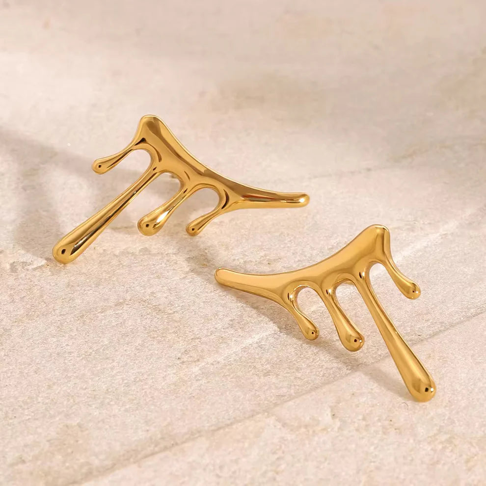 TFC Melting Gold Plated Dangler Earrings