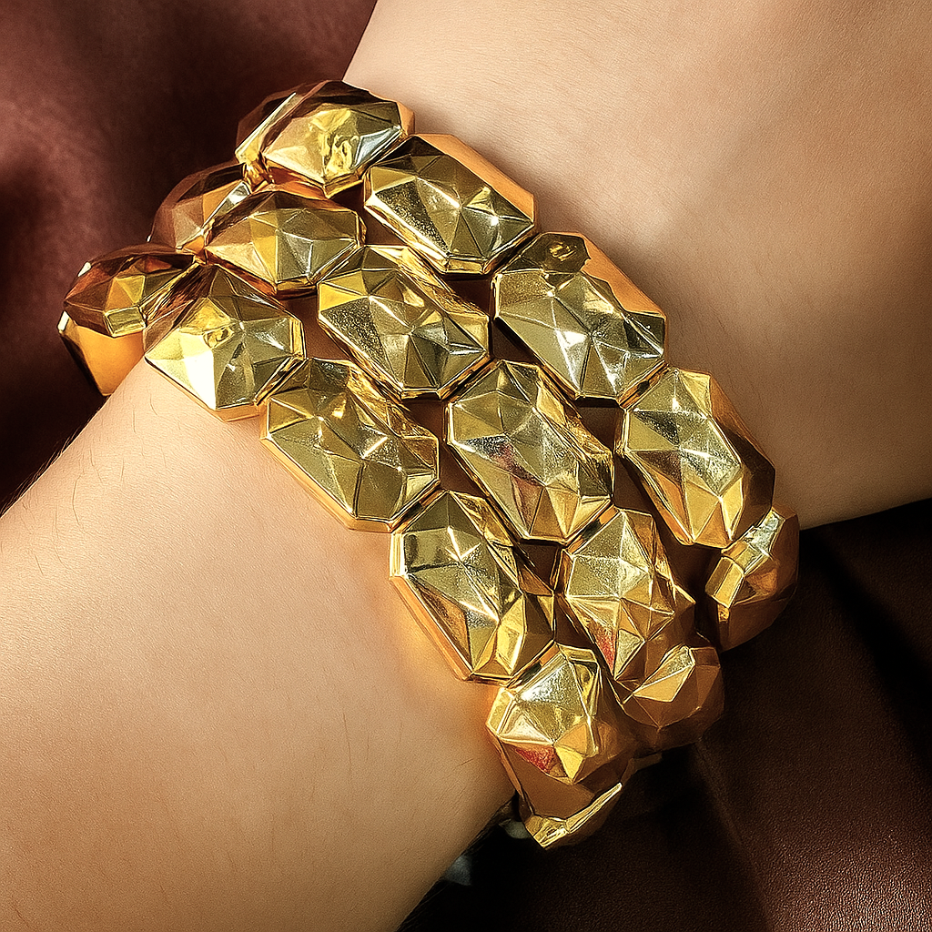 TFC Recto Bead Gold Plated Bracelet (set of 3)