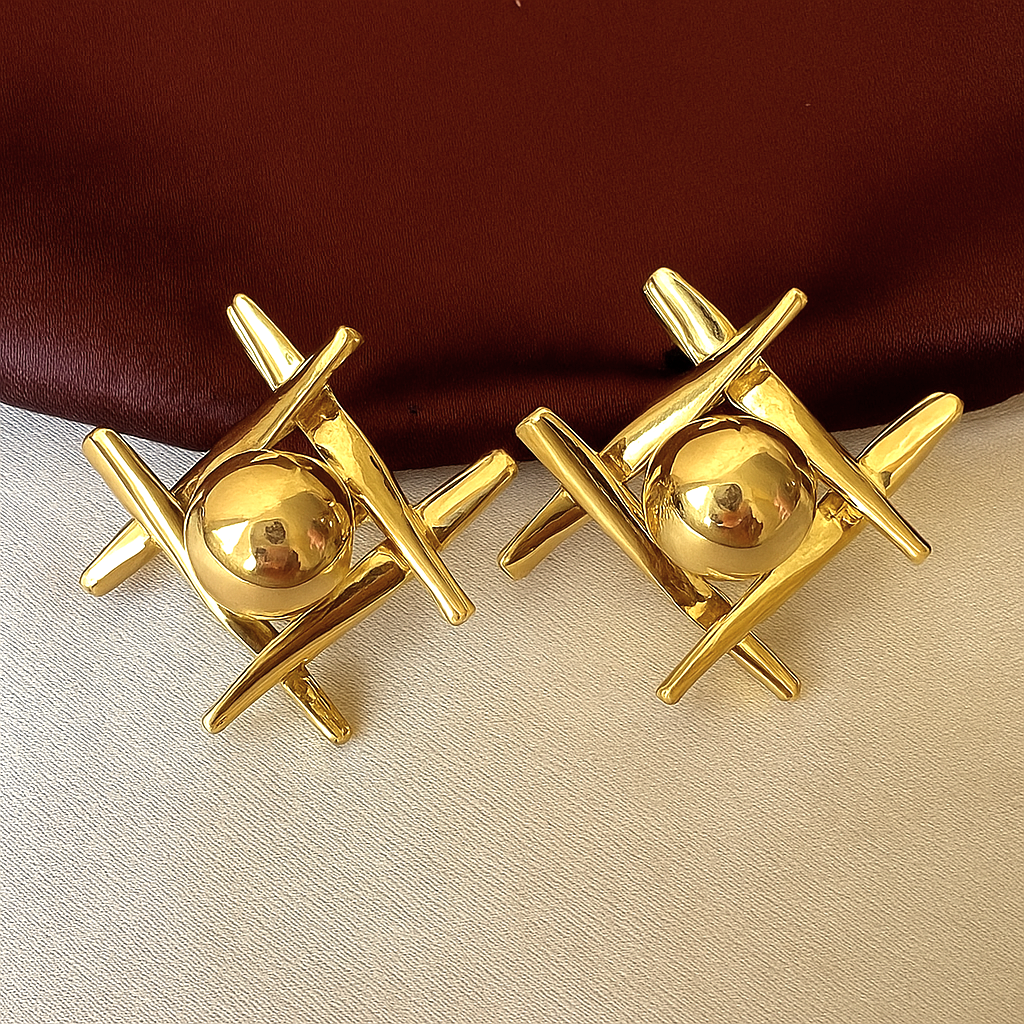 TFC Twilight Gold Plated Stud Earrings
