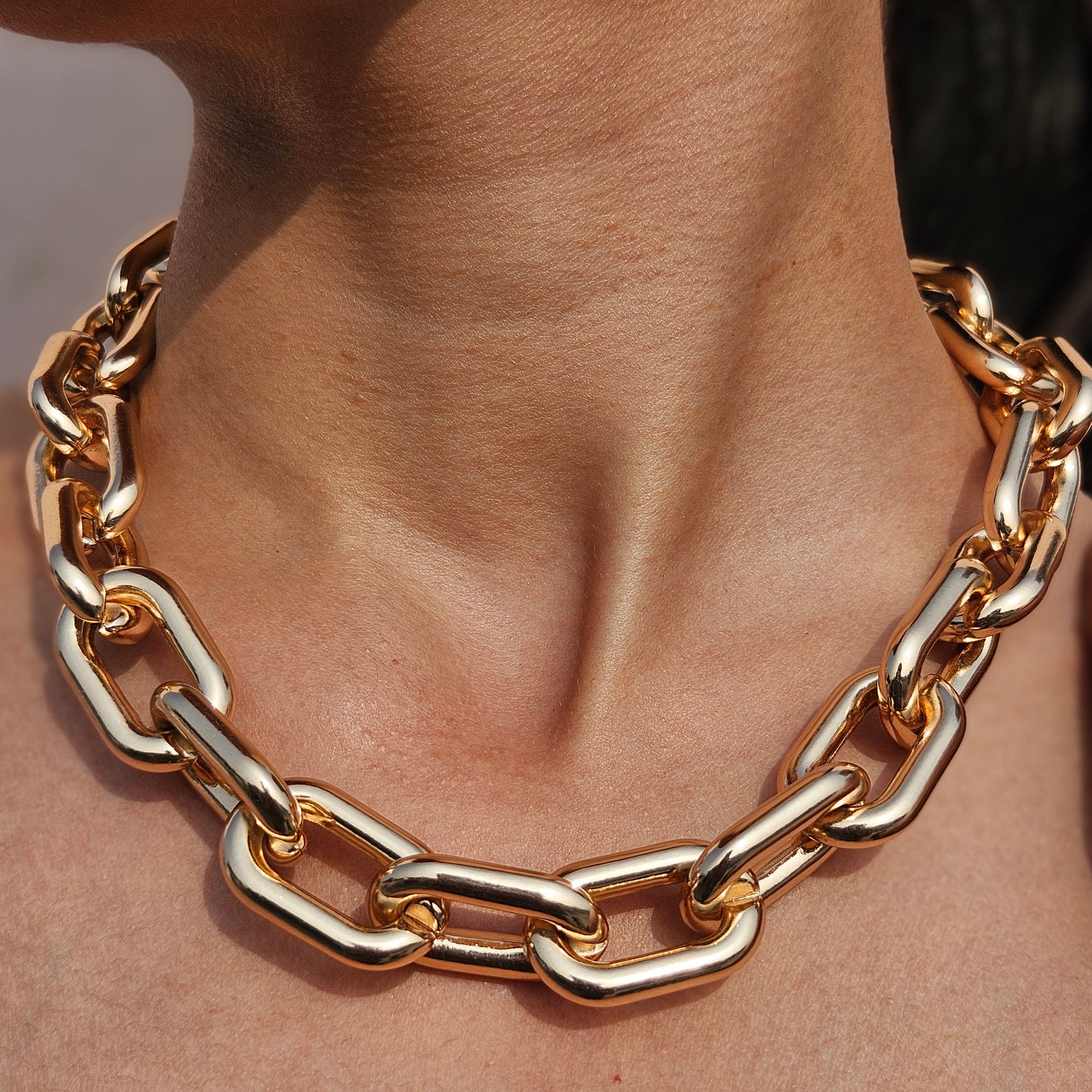 TFC Chunky Link Gold Plated Chain Necklace